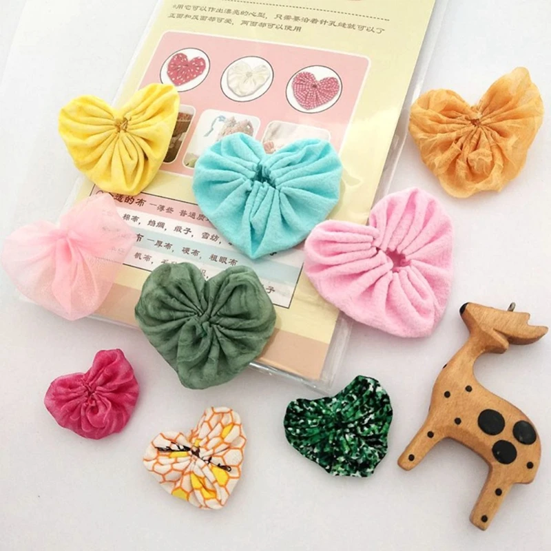 

Handmade Fabric- Flower Making Template Cloth Heart Floral Shape Maker Tool Hairband Gasket Flower Decor Sewing Template