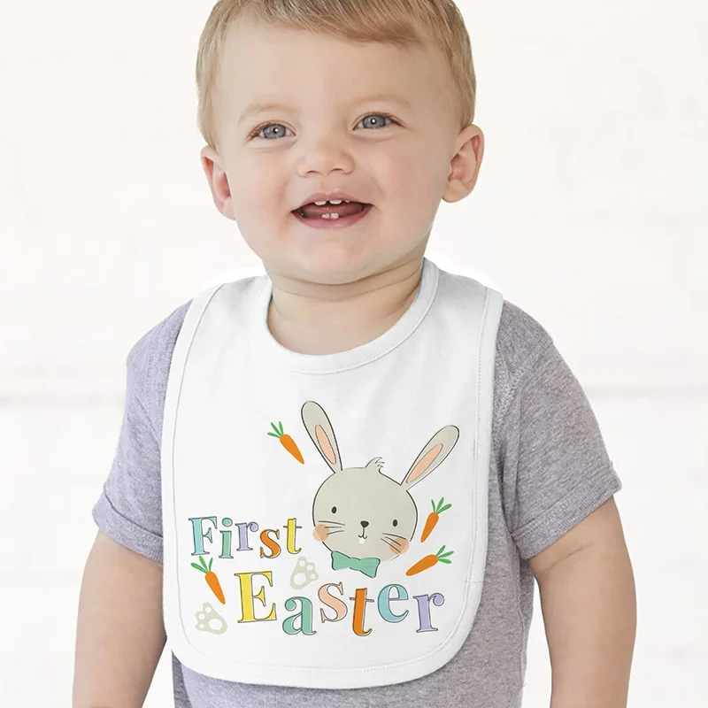 

carrot rabbit bunny My first Easter bib happy Easter party high chair decoration Photo props boy girl baby shower gift present