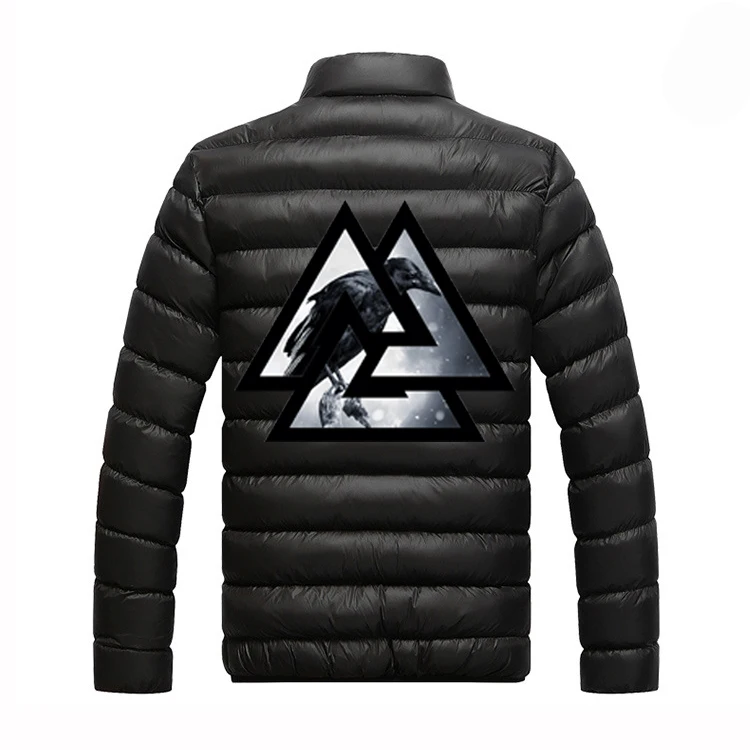 

2021 Mans Viking legend Ragnar's Raven 4 Color Streetwear Zipper Print Casual Padded Sport Coats Hip Hop Cotton College Jacket