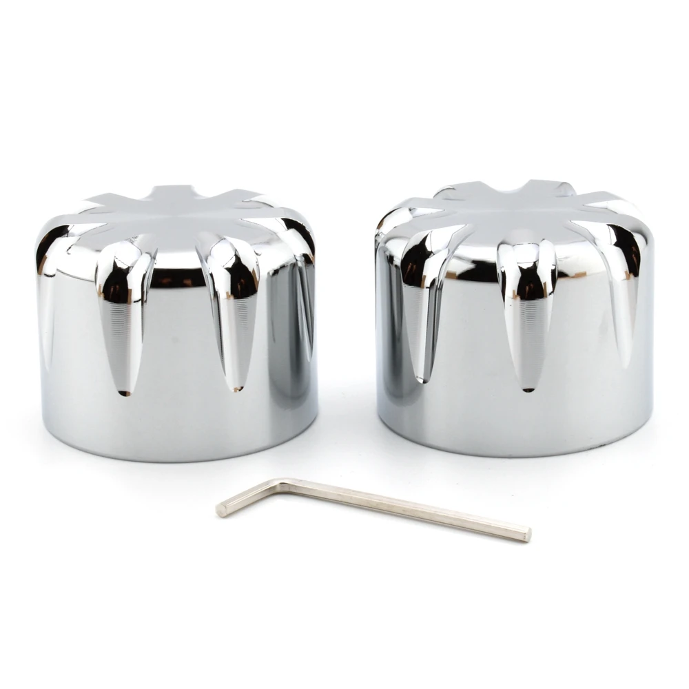 

2xкрышки гаек передней оси мотоцикла, алюминиевые черные/хромированные колпачки для Harley Sportster Touring Softail Dyna VRSC Fat Bob Wide Glide