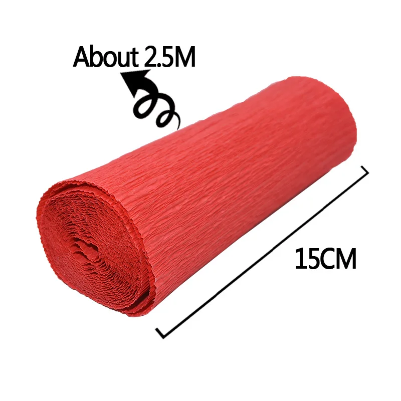 250*25cm 250*50cm 250*15cm 250*10cm Crepe Paper Roll Origami Crinkled DIY Flower Gift Wrapping Scrapbooking Material | Дом и сад