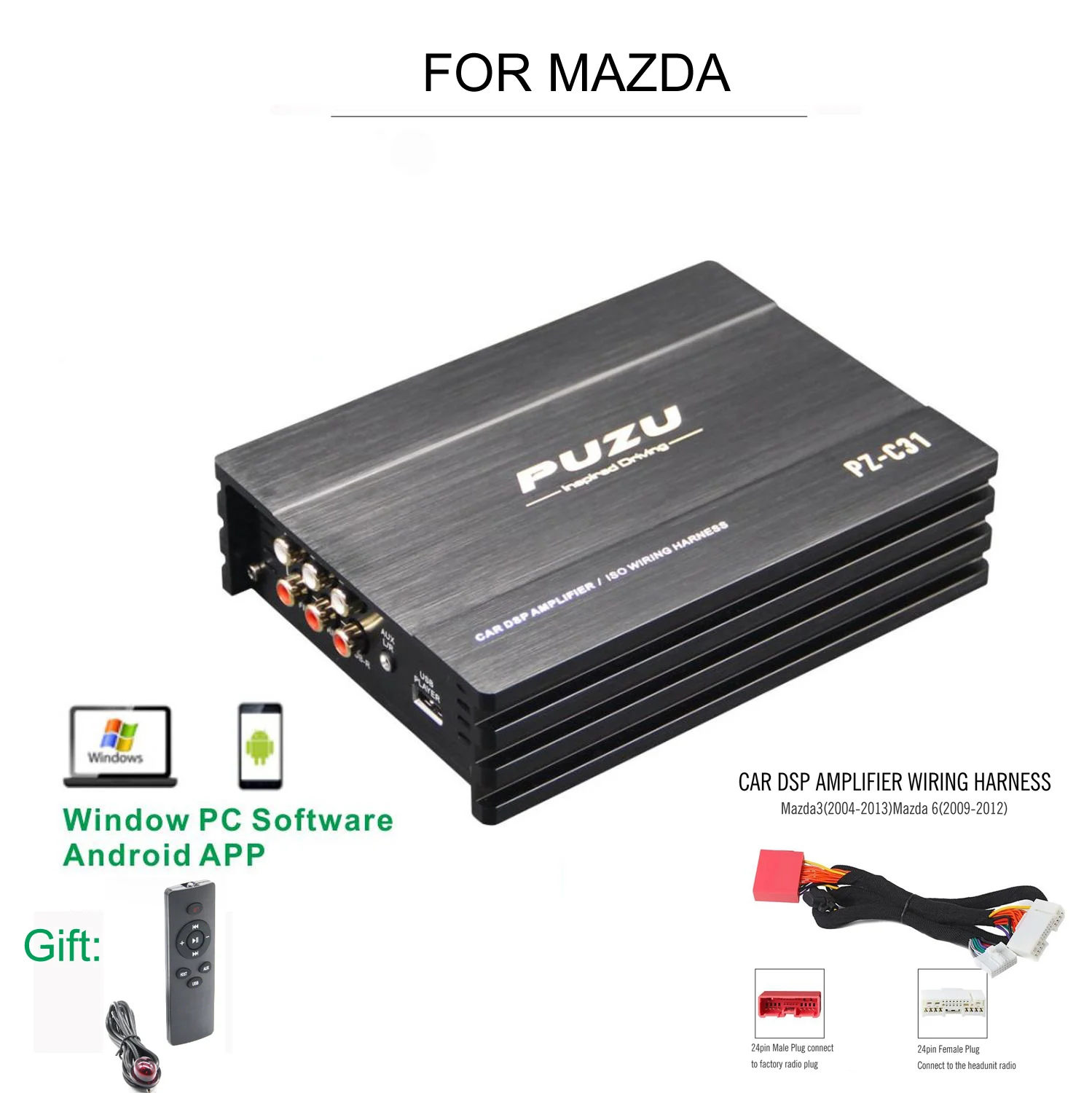 Puzu автомобильный усилитель цифровой обработки сигналов аудио сигнала процессор