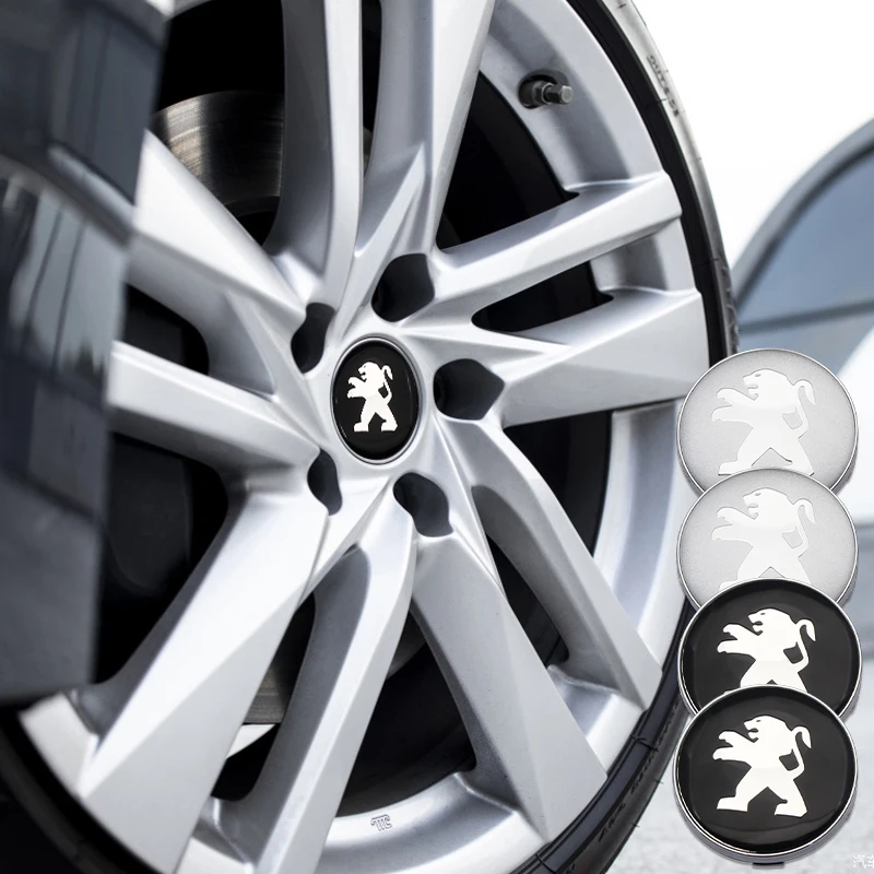 

Car Tire Center Hubcaps Auto Wheel Badge Emblem Hub Cover Accessories For Peugeot RCZ 307 206 308 207 406 407 408 2008 3008 4008