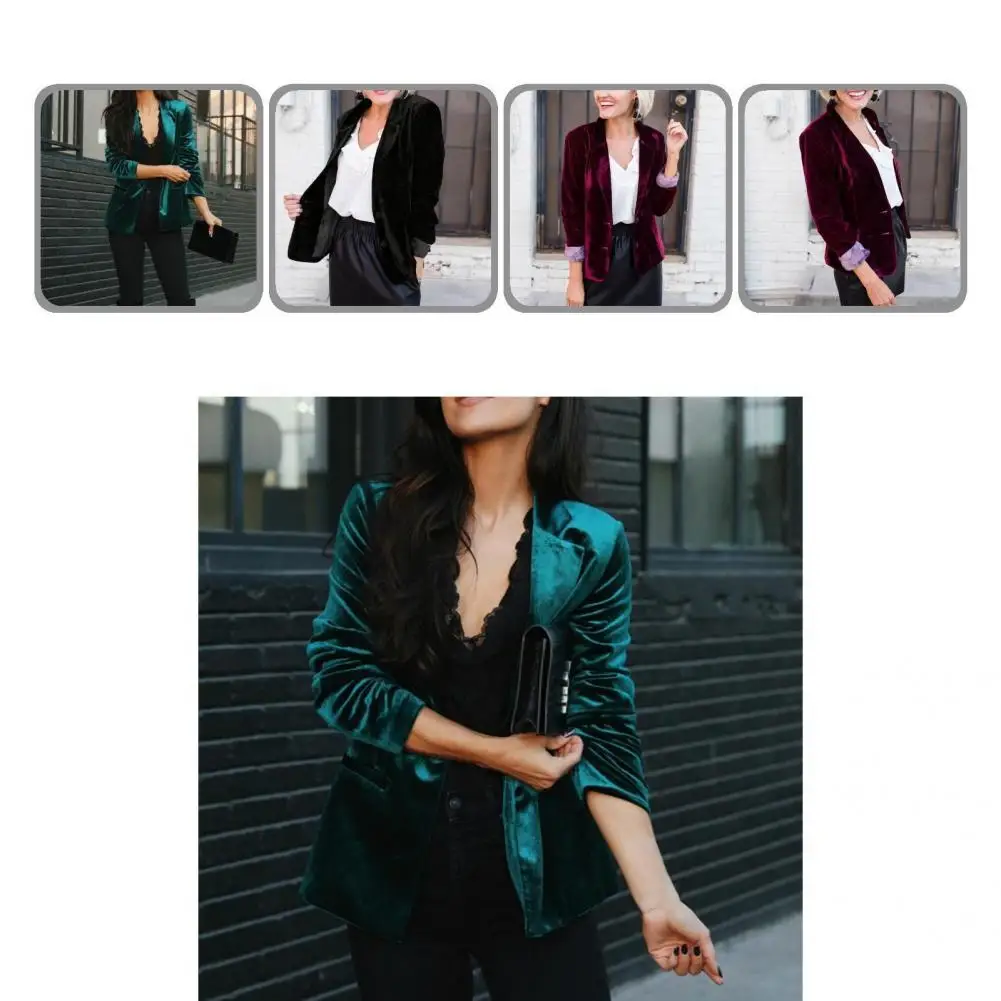 

Women Popular Pure Color All match Blazer Autumn Winter Lady Blazer Single Breasted for Dating