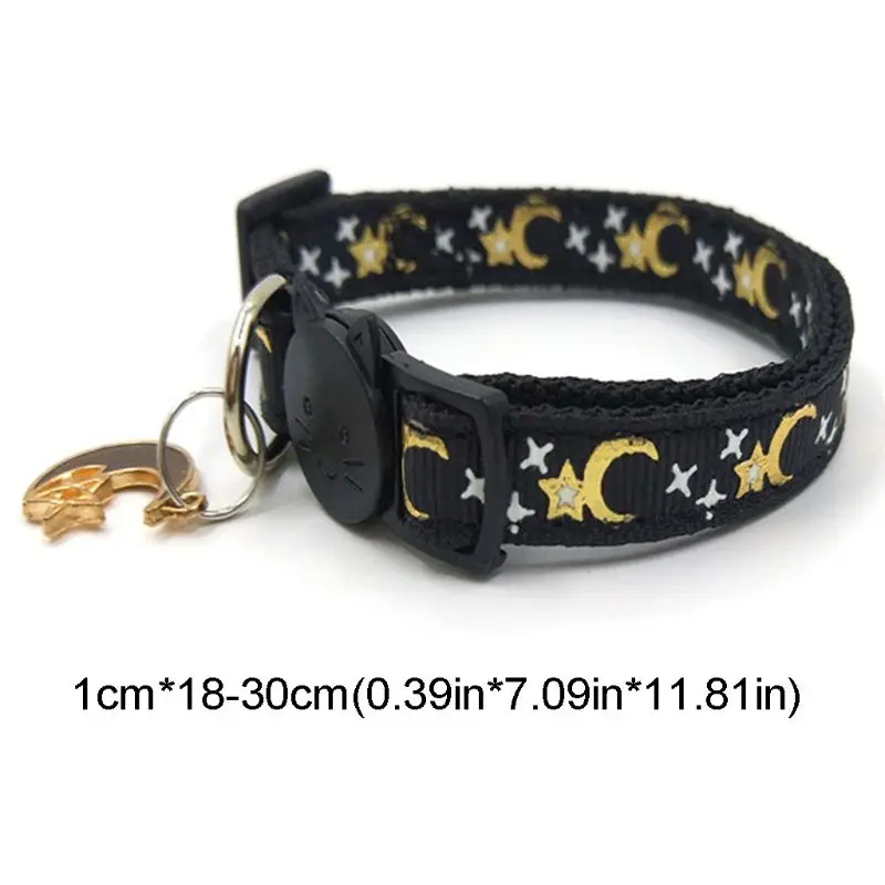 5 шт. рисунок звезды Луны с принтом регулируемые ошейники для кошек колокольчиком