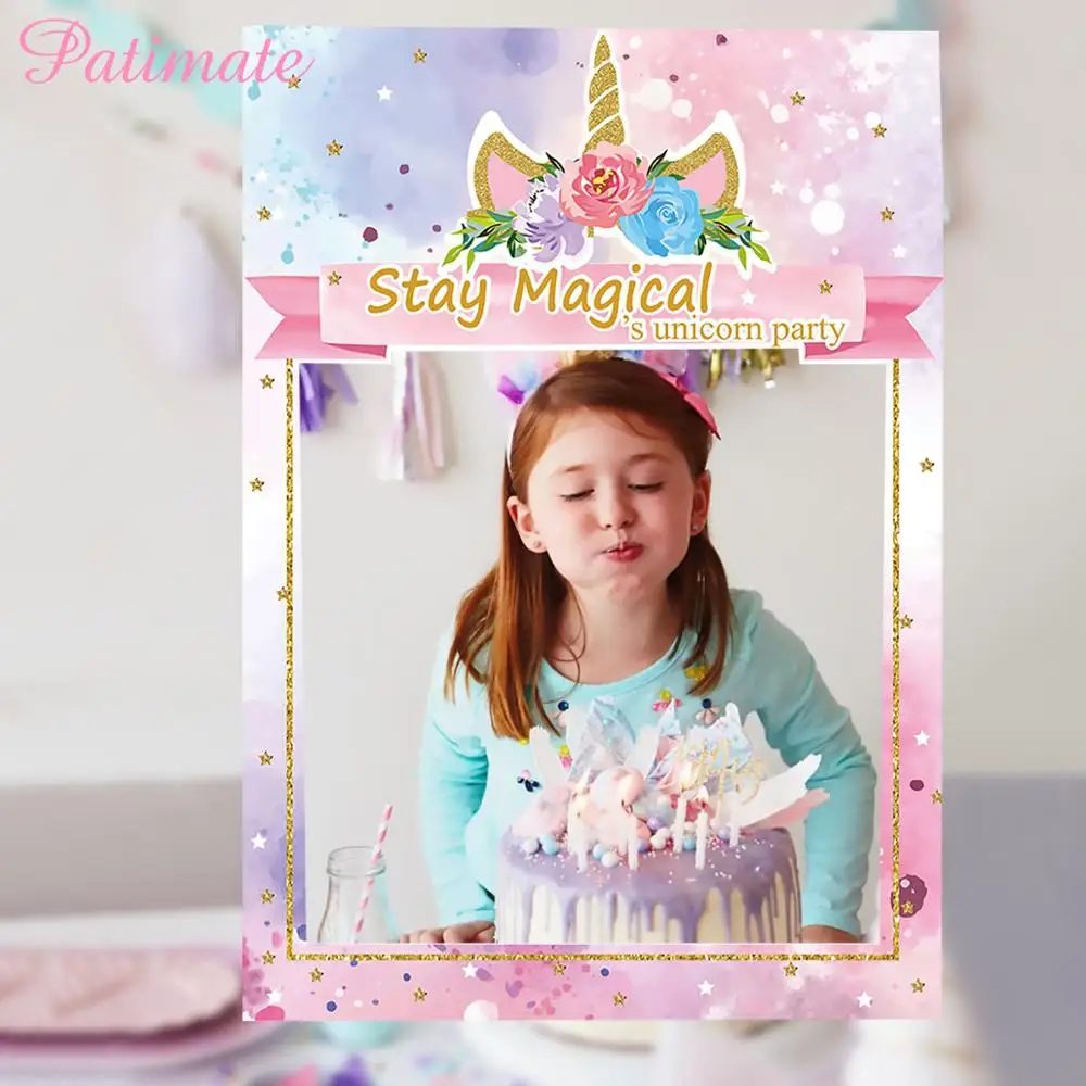 PATIMATE Unicorn Photo Booth Frame Новогодняя фотография Pooth Невеста To Be Реквизит детский душ
