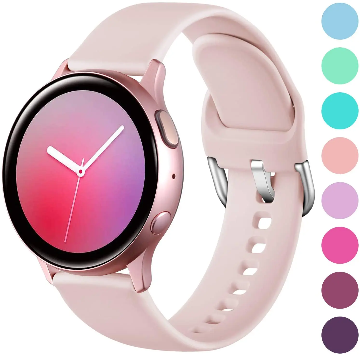 Силиконовый браслет 20 мм для Samsung Galaxy Watch Active 2 40/44 спортивный смарт-браслет 22