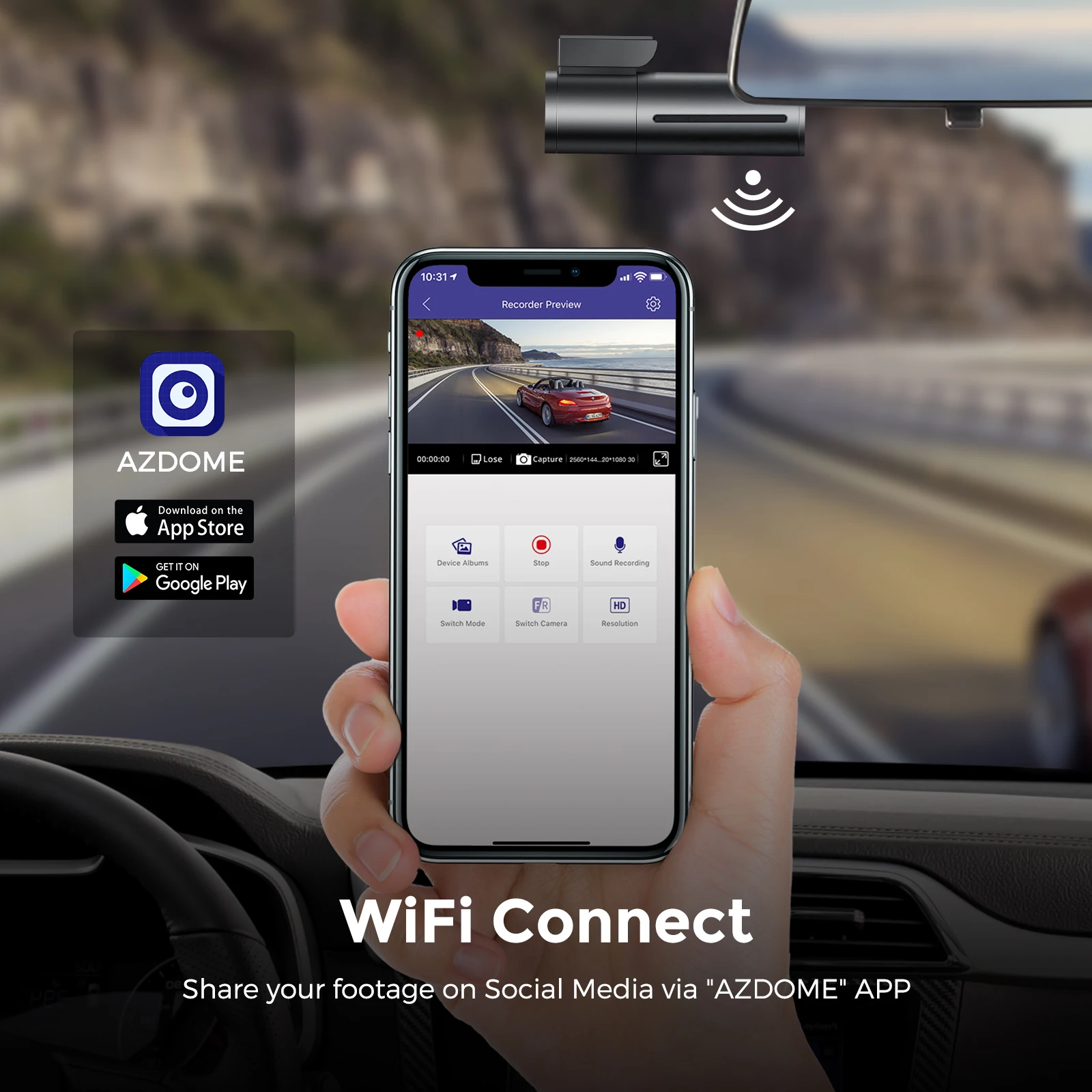 Видеорегистратор AZDOME 4K GPS Wi-Fi 2160P |