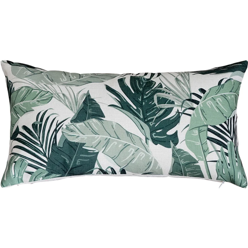 

Nordic Style Green Tropical Leaves Printed Cushion Cover Banana Palm Leaves Home Decorative Sofa Car Chair Throw Pillow Case