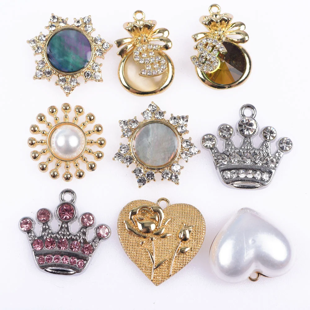 Metal Rhinestone Perfume Bottle No. 5 Croc Shoes Charms Bling  Queen  Butterfly Shoe Decoration Girl's Shinny Croc Accessories