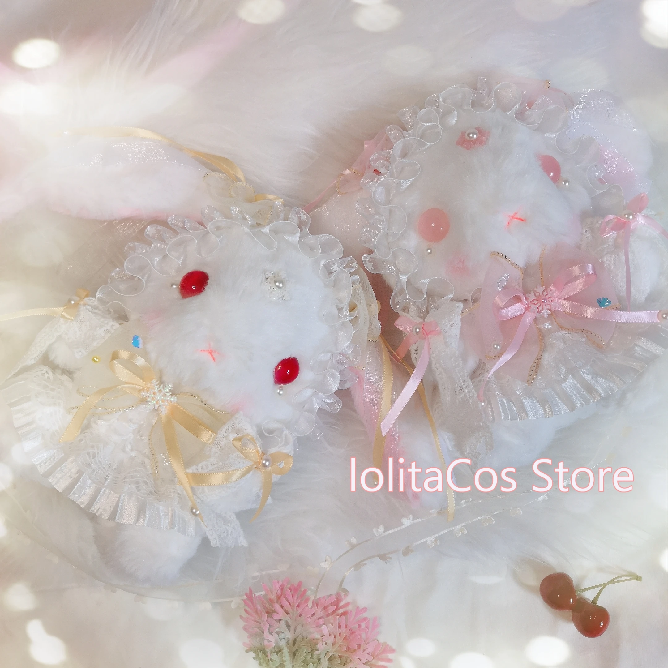 

Japanese Soft Girl Lovely Plush Rabbit Sweet Lolita Messenger bag Harajuku Cosplay JK Cute Bow Bunny Doll Toy Shoulder Bag