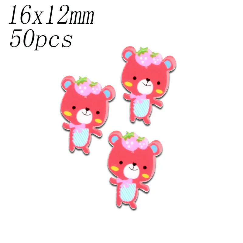 50 шт. Смешанные акриловые значки с героями мультфильмов Kawaii Flatback украшения животных ремесла значок украшения для скрапбукинга Diy аксессуары - Цвет: 16x12mm