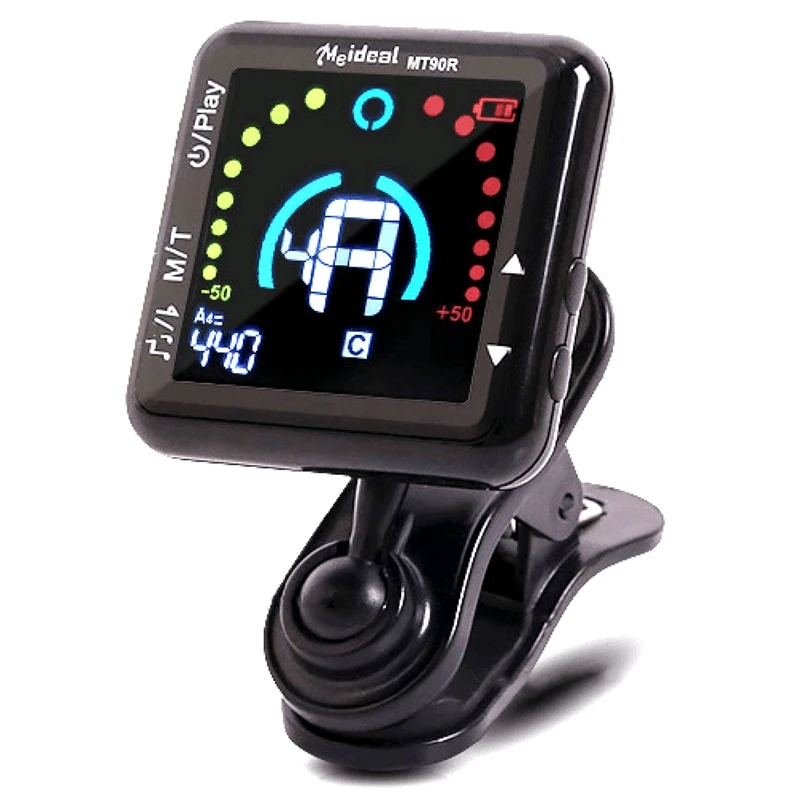 

Meideal MT90R Portable Guitar Tuner Metronome Digital Tuner Clip Mic for Chromatic Guitar Bass Ukulele Violin