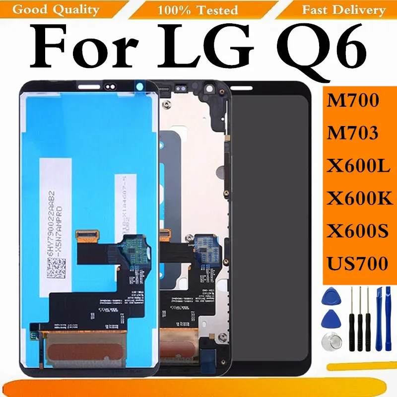 

For LG Q6/Q6 Plus/Q6 Prime M700 M703 LGM-X600 US700 LCD Display Touch Screen Digitizer Assembly With Frame Replacement