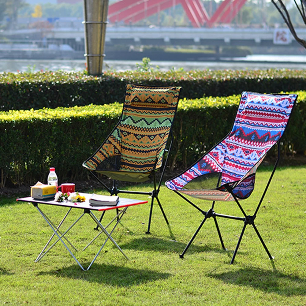 

Camping Chair Multicolor Picnic Beach Collapsible Backrest Chairs with Carry Bag Outdoor Portable Foldable Chair