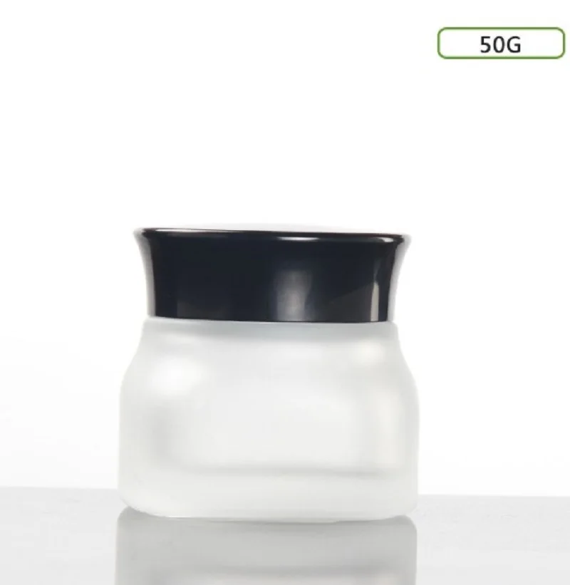 50G 1.7FL OZ square shape frosted glass bottle for night day cream/mask/eye serum/essence/moisturizer/ skin care  packing