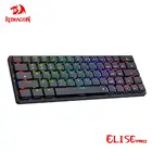 Сверхтонкая Механическая игровая клавиатура REDRAGON Elise Pro K624P RGB с USB и поддержкой Bluetooth, беспроводная 2,4G, 63 клавиши для компьютера и ПК