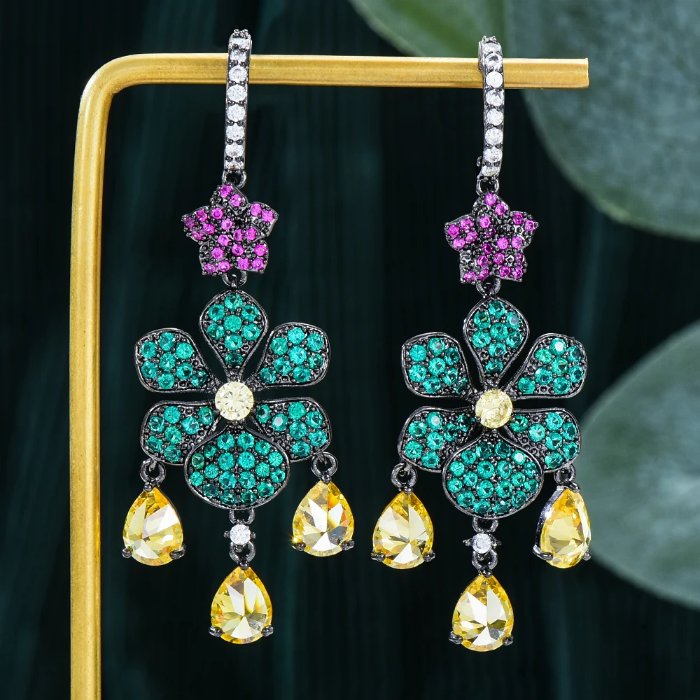 

missvikki Lolita style Luxury Sweet Romantic Flowers Earrings For Women Bridal Wedding Party Daily Trendy Jewelry High Quality