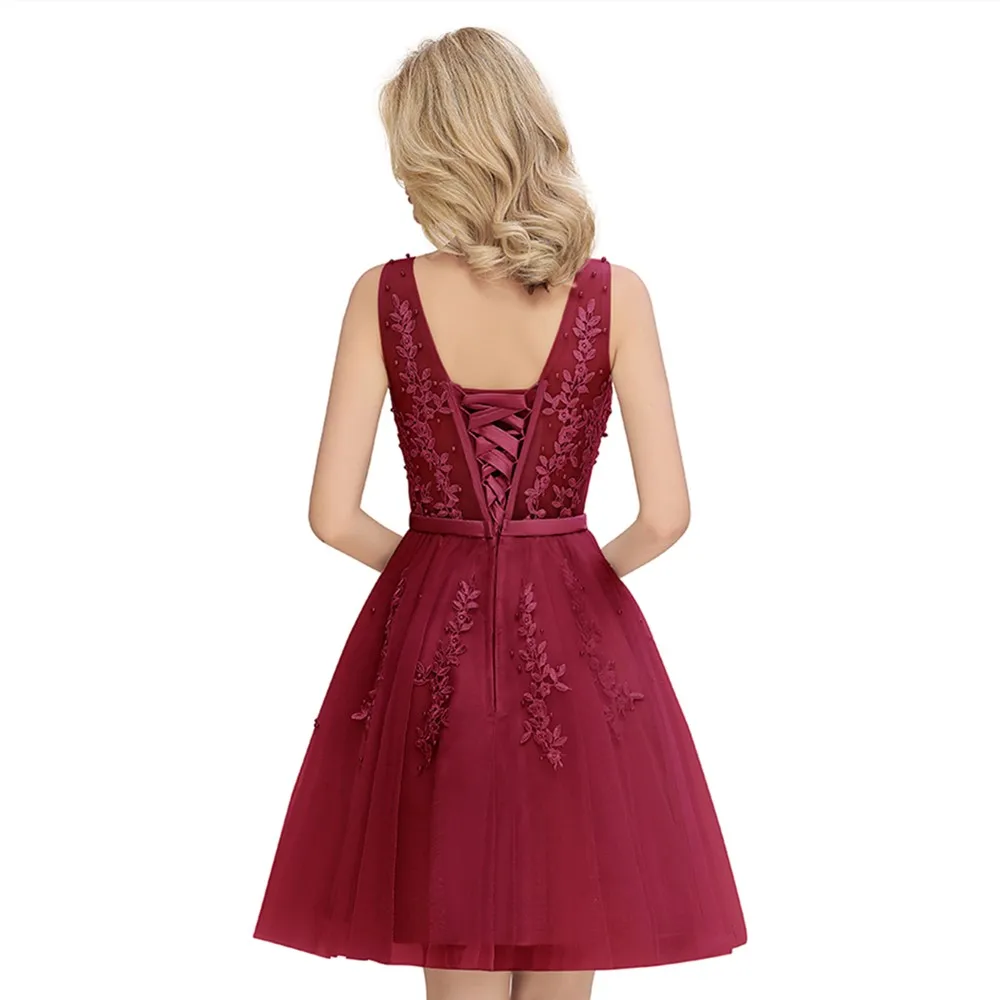 Вечернее Платья 2019 До Колена Сексуальные Иллюзионные Высокие Низкие Кружевные