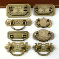 vintage chinese medicine furniture handles retro drawer pulls copper cabinet wardrobe door knobs bookcase brass handle