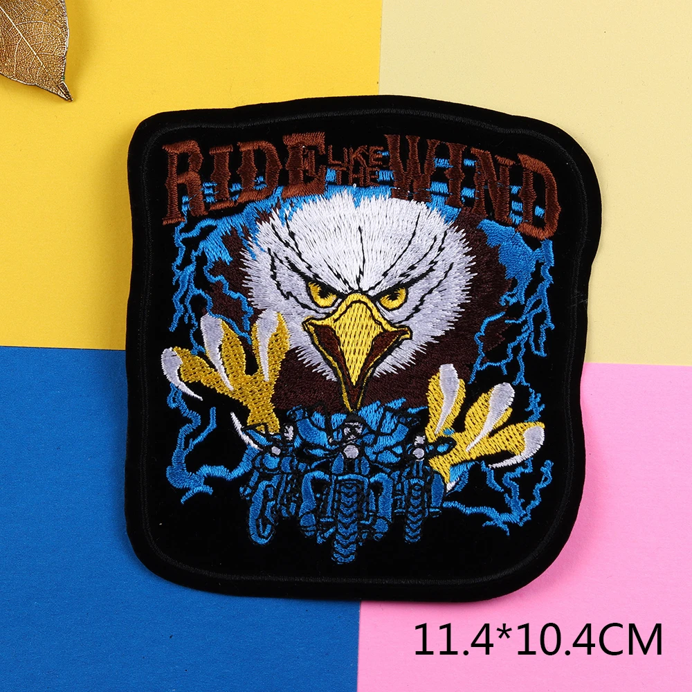 Панк Стиль орел с буквенным принтом Щенячий патруль Live ездить и вышивкой череп