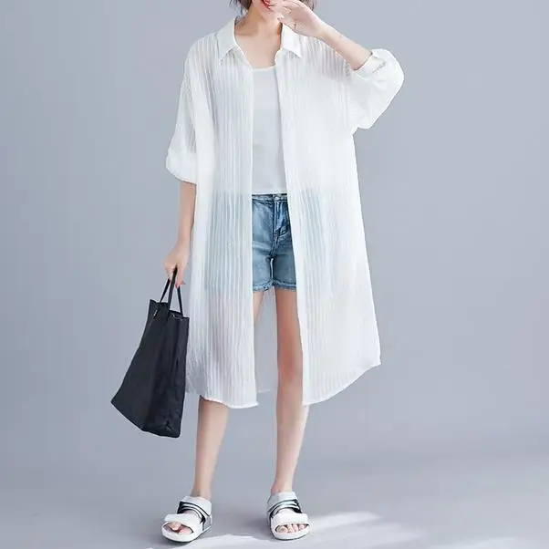 Корейский Свободный Длинный солнцезащитный крем для женщин тренчкот 2019 летний