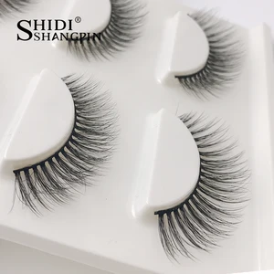 Shidhangpin 3 пары норковых ресниц натуральные длинные 3d наращивание ресниц 1 коробка 3d норковые ресницы ручной работы накладные ресницы X6-15