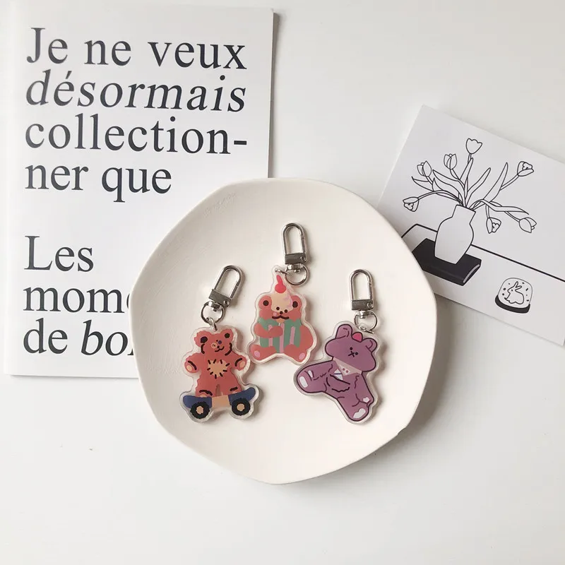 Милый медведь очаровательный аксессуар для сумок Мультяшные брелоки девочек