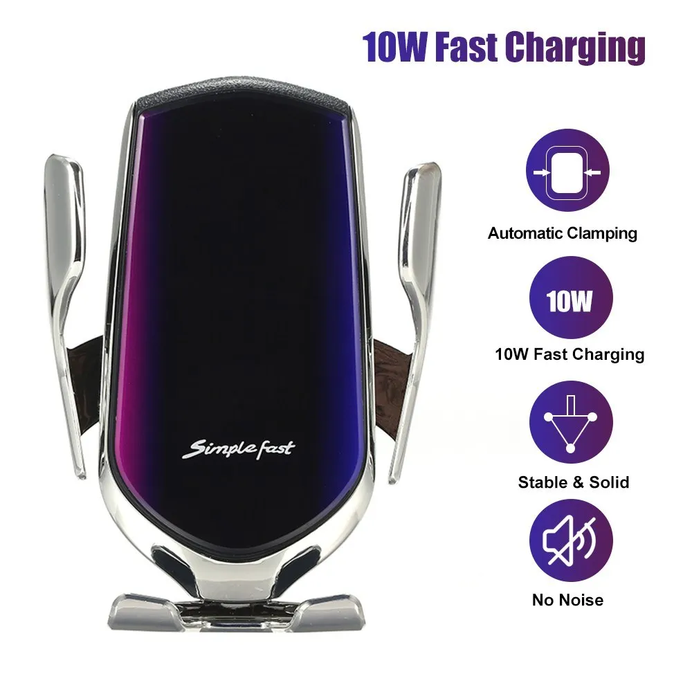 360°Automatic Qi Wireless Car Charging Charger Mount Clamping Phone Holder Usb Samsung | Компьютеры и офис