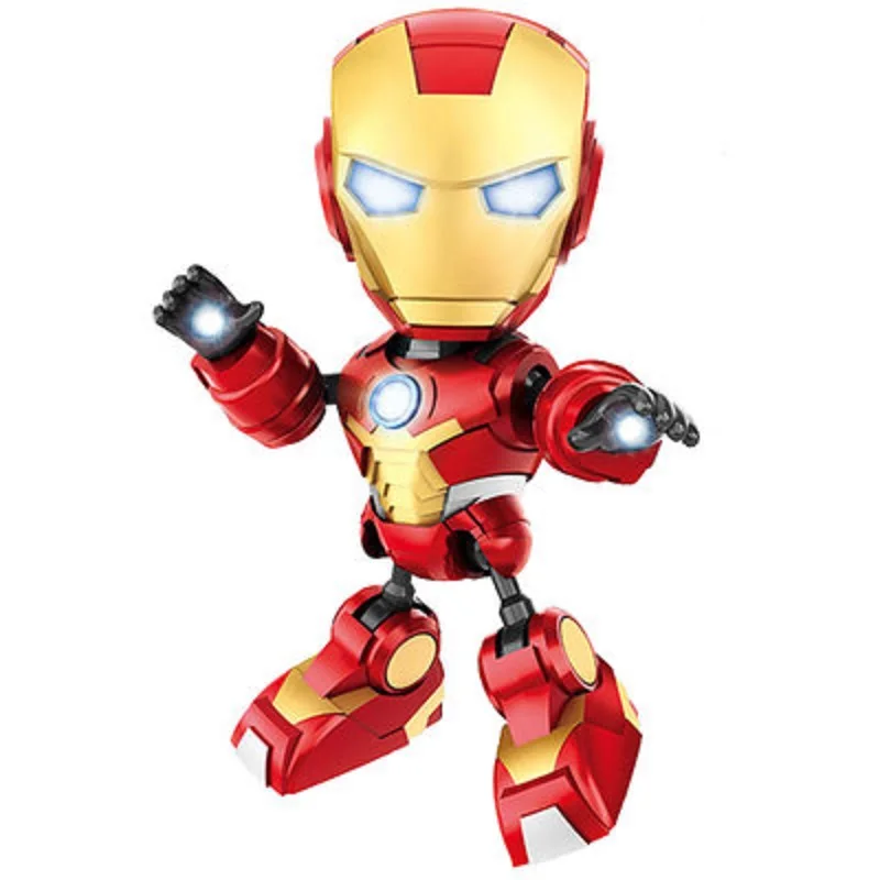 

Marvel Avengers Alloy Q version Action Figure toy Spider-man Captain America Iron Man Action Figure Model Gifts For Kids