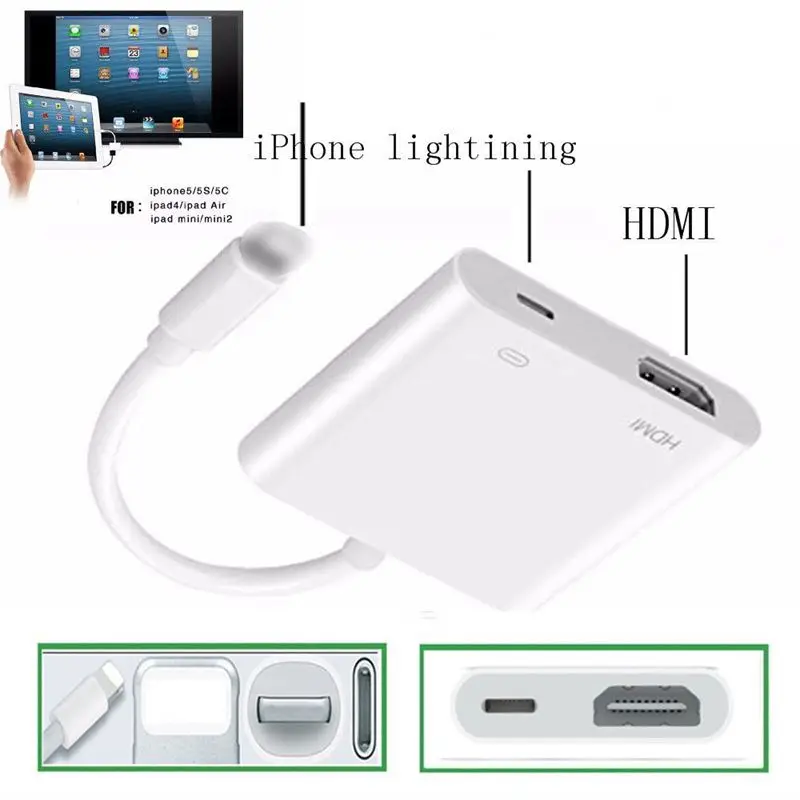 1080P 8 Pin Lightning к HDMI ТВ AV Кабель адаптер для iPhone 5S 6 6S 7 Plus X| |