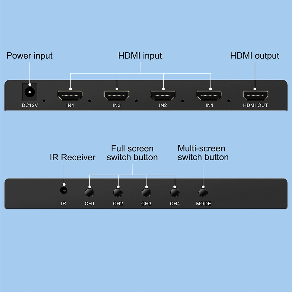 4X1 HDMI мультипросмотр HD четырехэкранный с бесшовным переключателем 1080p ИК
