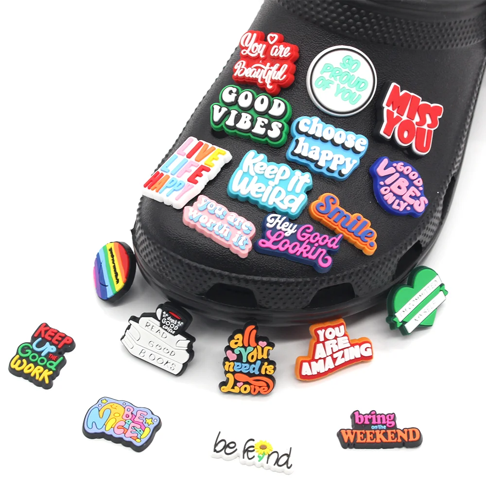 1 шт. вдохновляющие фразы мотивационные слова из ПВХ обувные шармы аксессуары