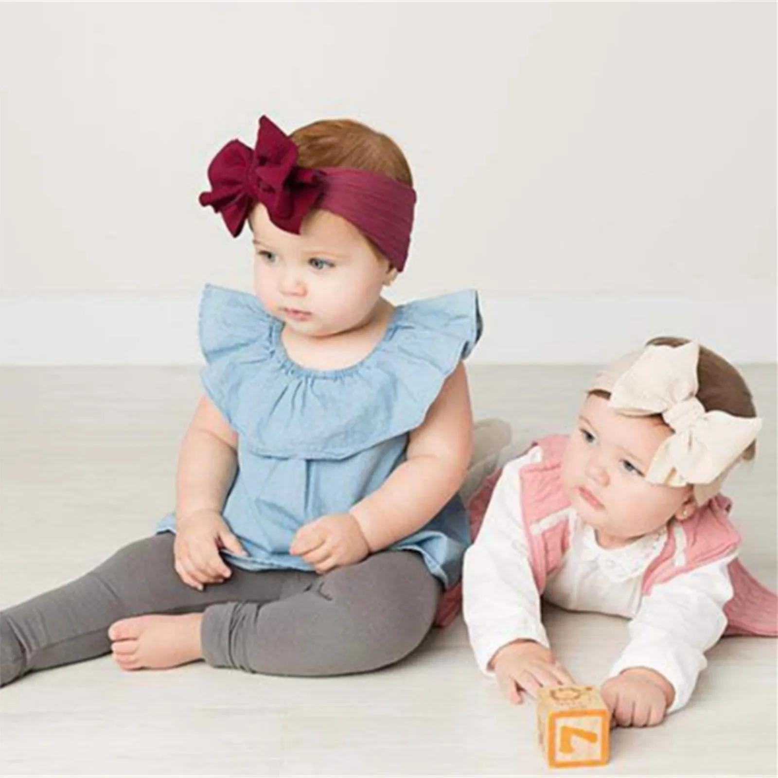 

2021 Baby Headband, Elastic Floral Headband With Large Hair Bow Knot, For Baby Hair Band Girls Floral Hair Accessories