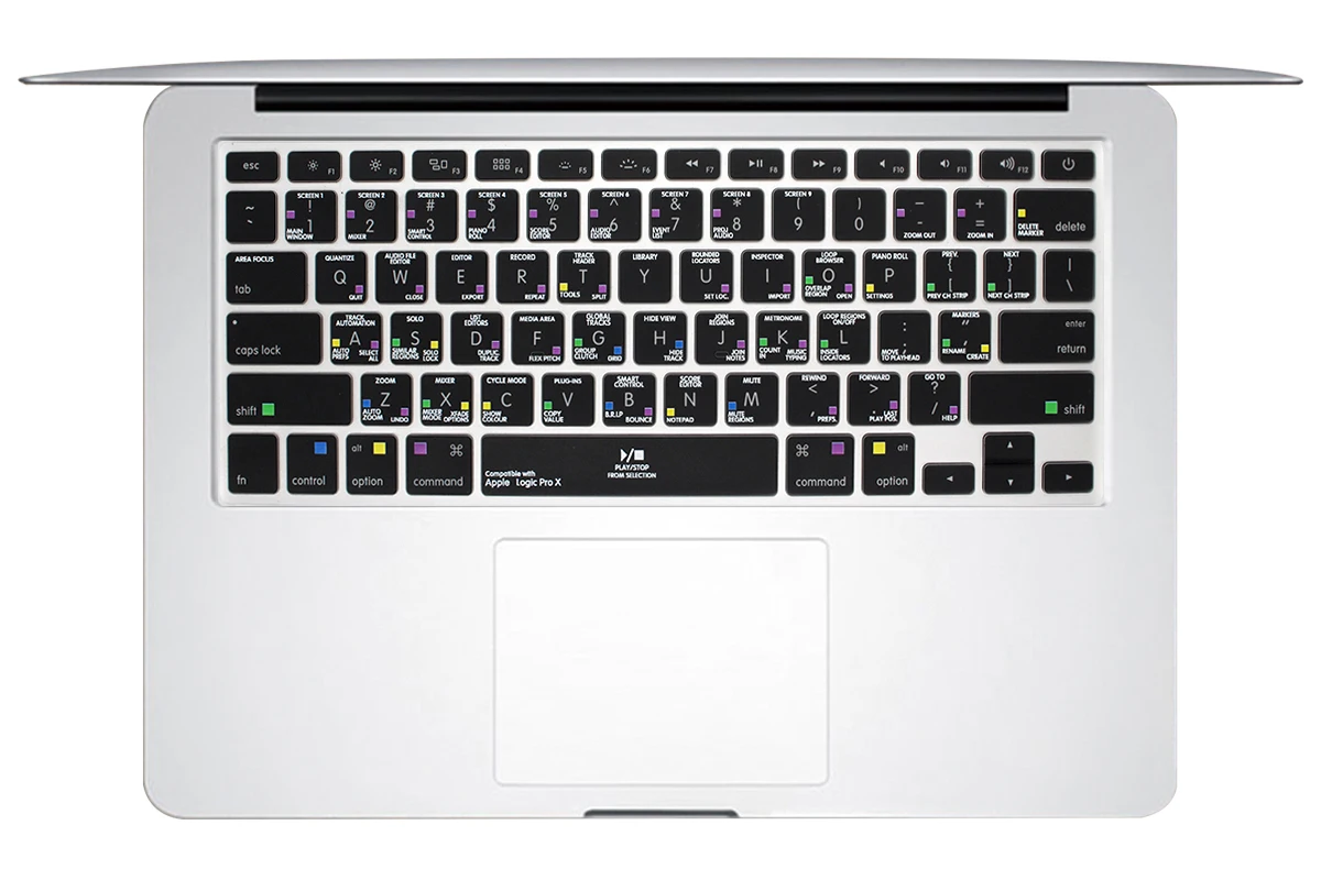HRH моющиеся Logic Pro X функциональные ярлыки для клавиатуры с горячим ключом TPU