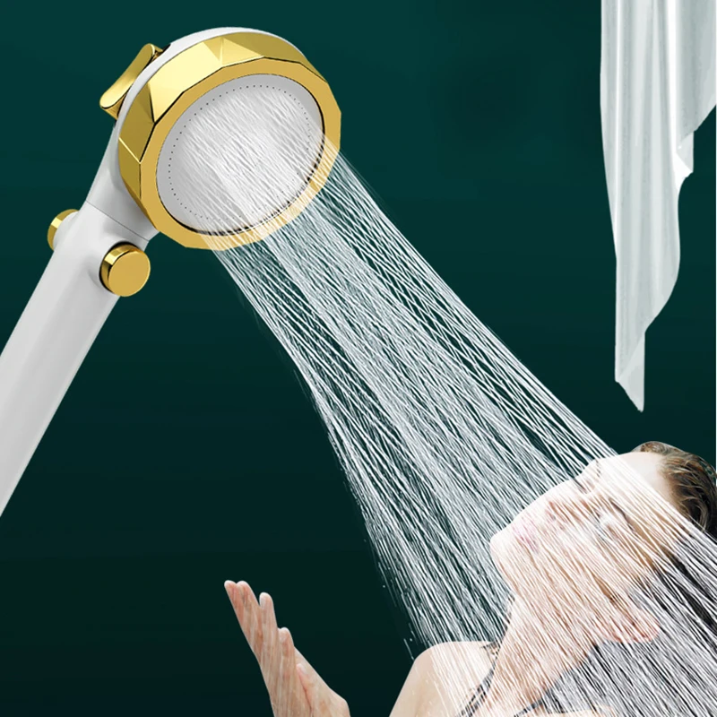 

High Quality Pressurized Adjustable 3 Modes One Key To Stop Water Saving Rainfall Handheld Bathroom Accessories Shower Head