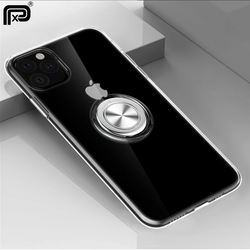 For iPhone 11 Pro Case MAX Soft Silicone Ring Holder Apple max Coques |