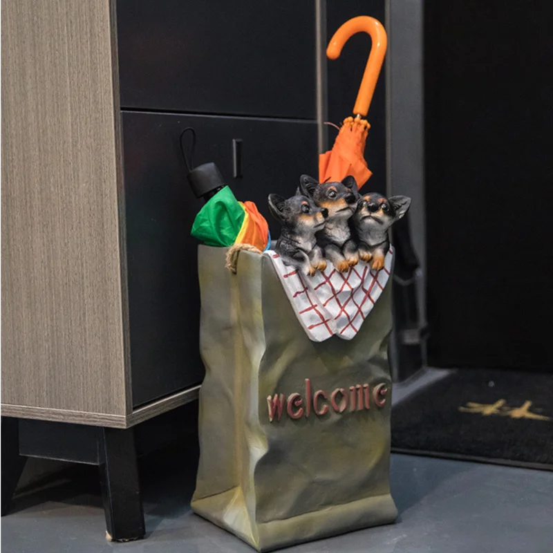 Милый щенок статуя Чихуахуа креативная стойка для зонтов персонализированный