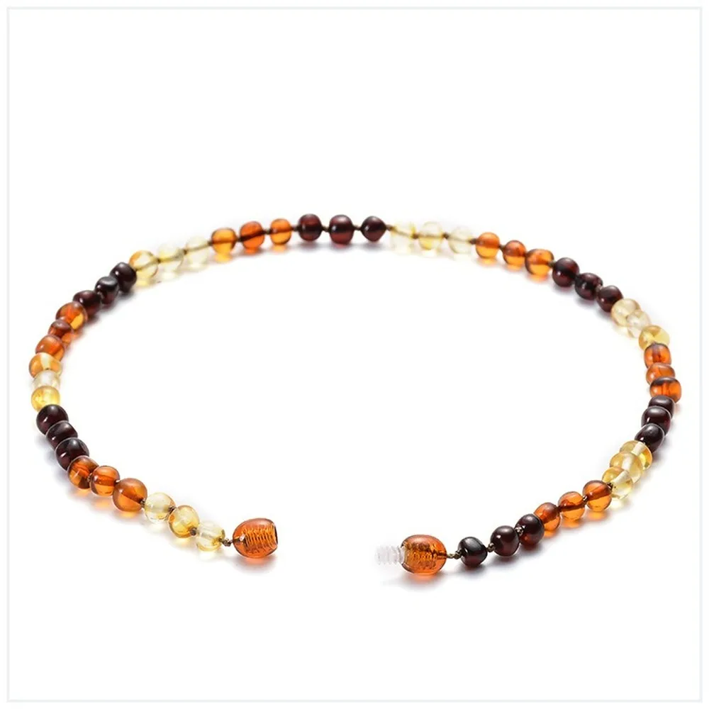 

Baltic Sea Raw Ore Natural Amber Baby Beaded Necklace Children Baby Teething Beads Necklaces for Jewelry Health Environmental