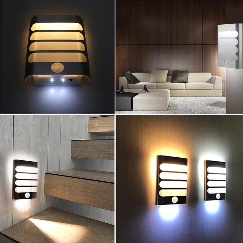 

LED Motion Sensor Light Night Lights PIR LED Lamp Wardrobe Cabinet Closet Lamp Wireless Wall Lamp Corridor Staircase Lighting
