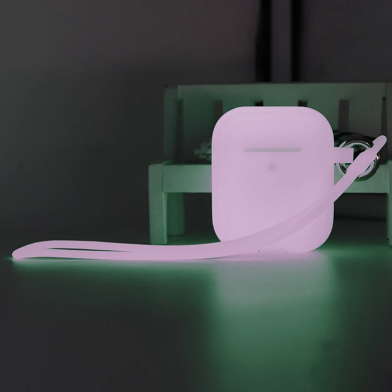 Силиконовый защитный чехол для Apple Airpods светящийся в темноте светящийся противоударный защитный чехол для гарнитура для Airpods Box