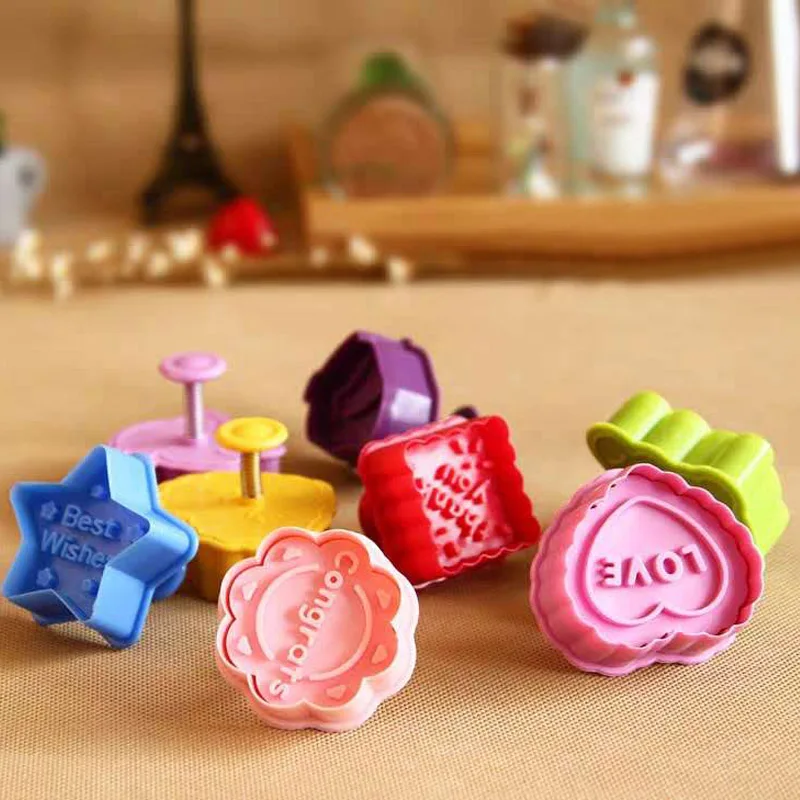 4 шт./компл. для приготовления печенья 3D Снеговик животных Плунжер резак кухня