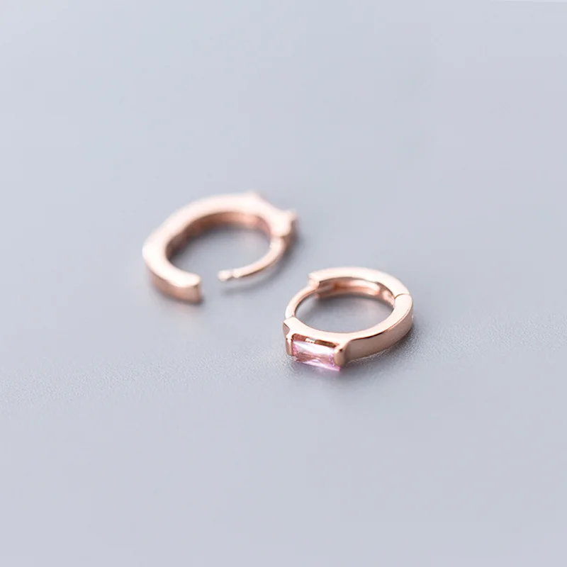 MloveAcc 925 пробы серебряные розовые CZ серьги-кольца серебряные для женщин ювелирные изделия из стерлингового серебра подарок на день Святого Валентина