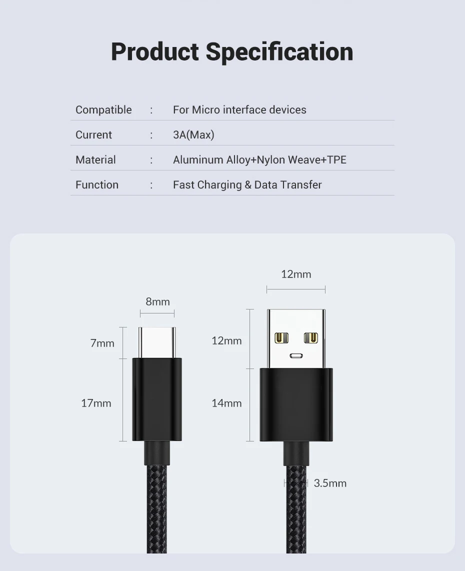 USB кабель USBC типа C для samsung S10 S9 Plus huawei Mate30 Pro type C кабель для телефона 3A Быстрая зарядка USB C шнур для Xiaomi USB C
