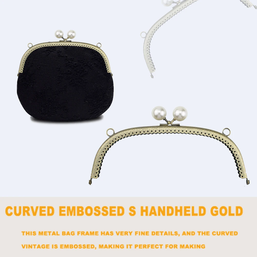 Жемчужный кошелек металлическая ручка рамка в форме дуги сделай сам клатч