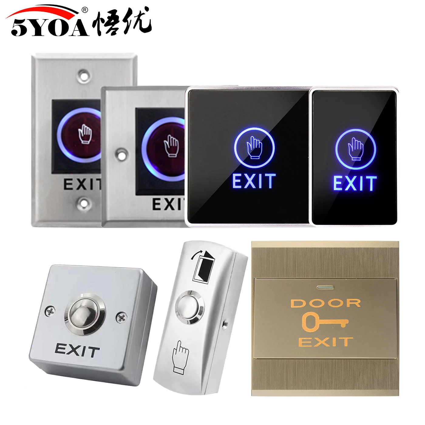 

Access Button Door Exit Push Switch No Touch Release Gate Opener Door Access Control System Entry Open Touch