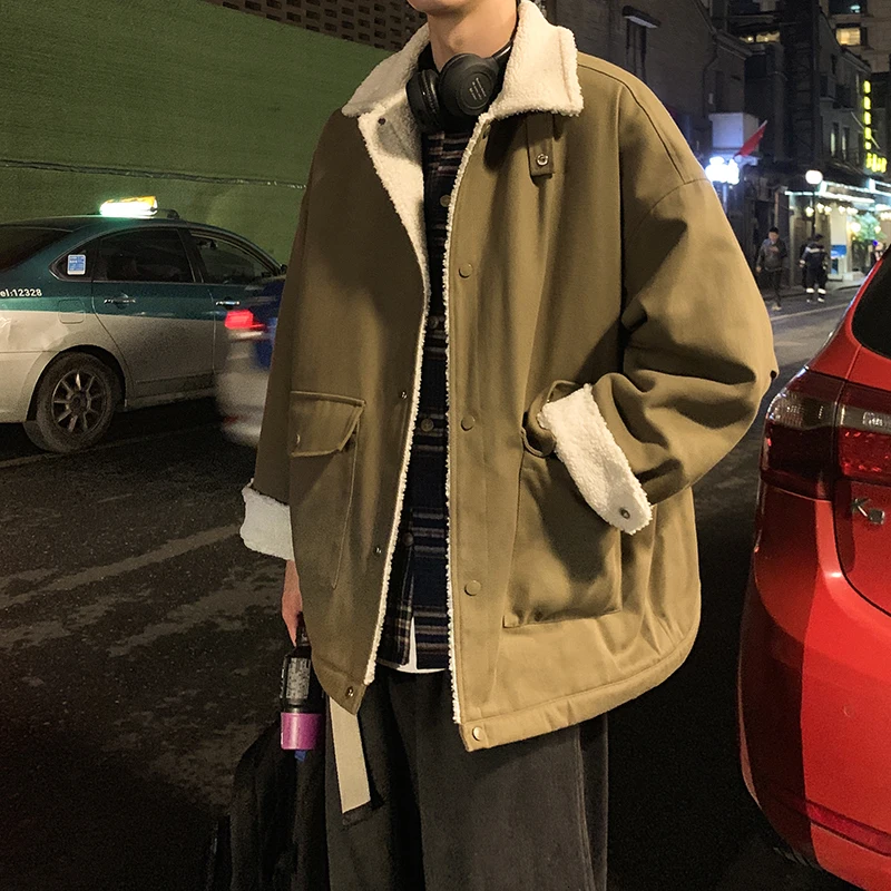 2019 зимняя мужская утепленная одежда из овечьей шерсти с хлопковой подкладкой