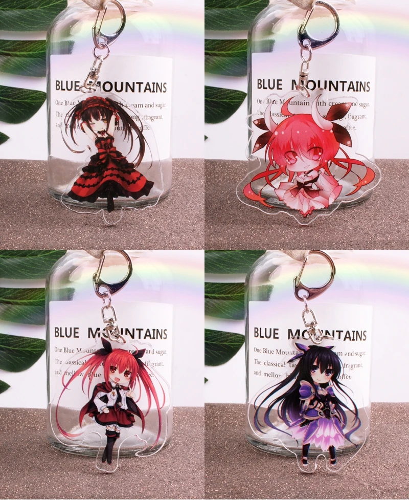 1 шт. Горячая игрушка аниме Дата живой мультфильм Tokisaki Kurumi акриловый брелок для