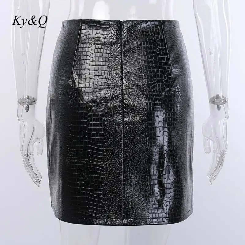 

2021 Autumn Winter Faux Pu Leather Mini Skirt Sexy Black Split Mini Skirts Women High Waist Skirt Ladies Casual Office New Y2K