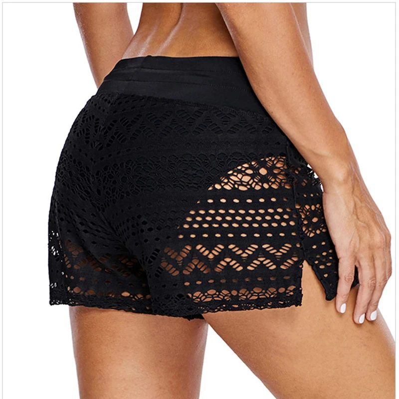 Женские шорты для плавания кружевные однотонные боксеры цельные женские